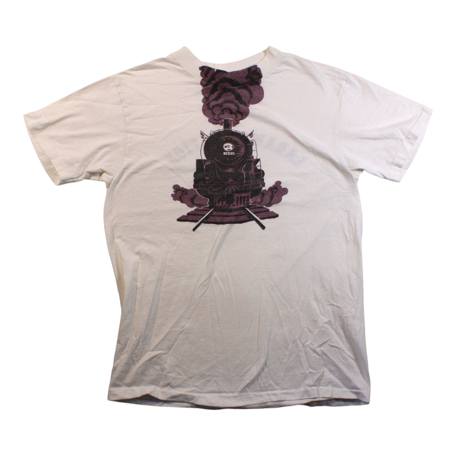 Front view with steam train graphic