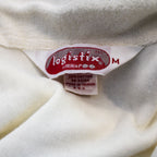 Front view on model of Logistix terry cloth polo top