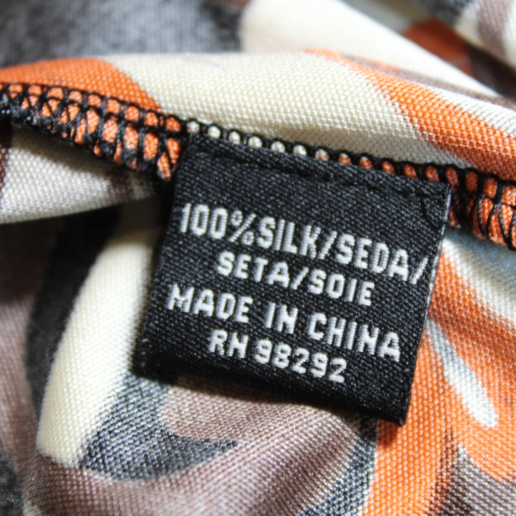 y2k tibi 100% silk stretch psychedelic mini dress