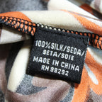 y2k tibi 100% silk stretch psychedelic mini dress