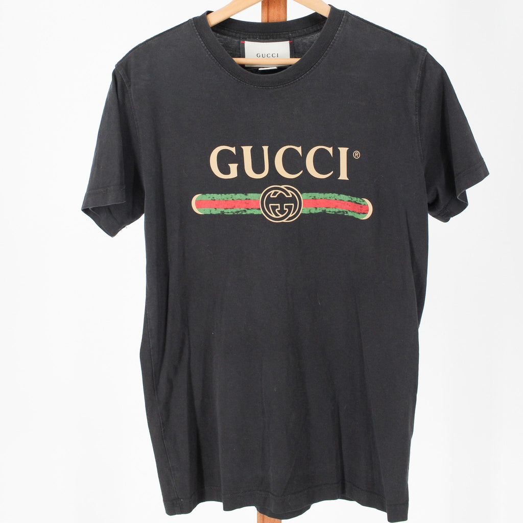 gucci vintage logo washed cotton tee - front