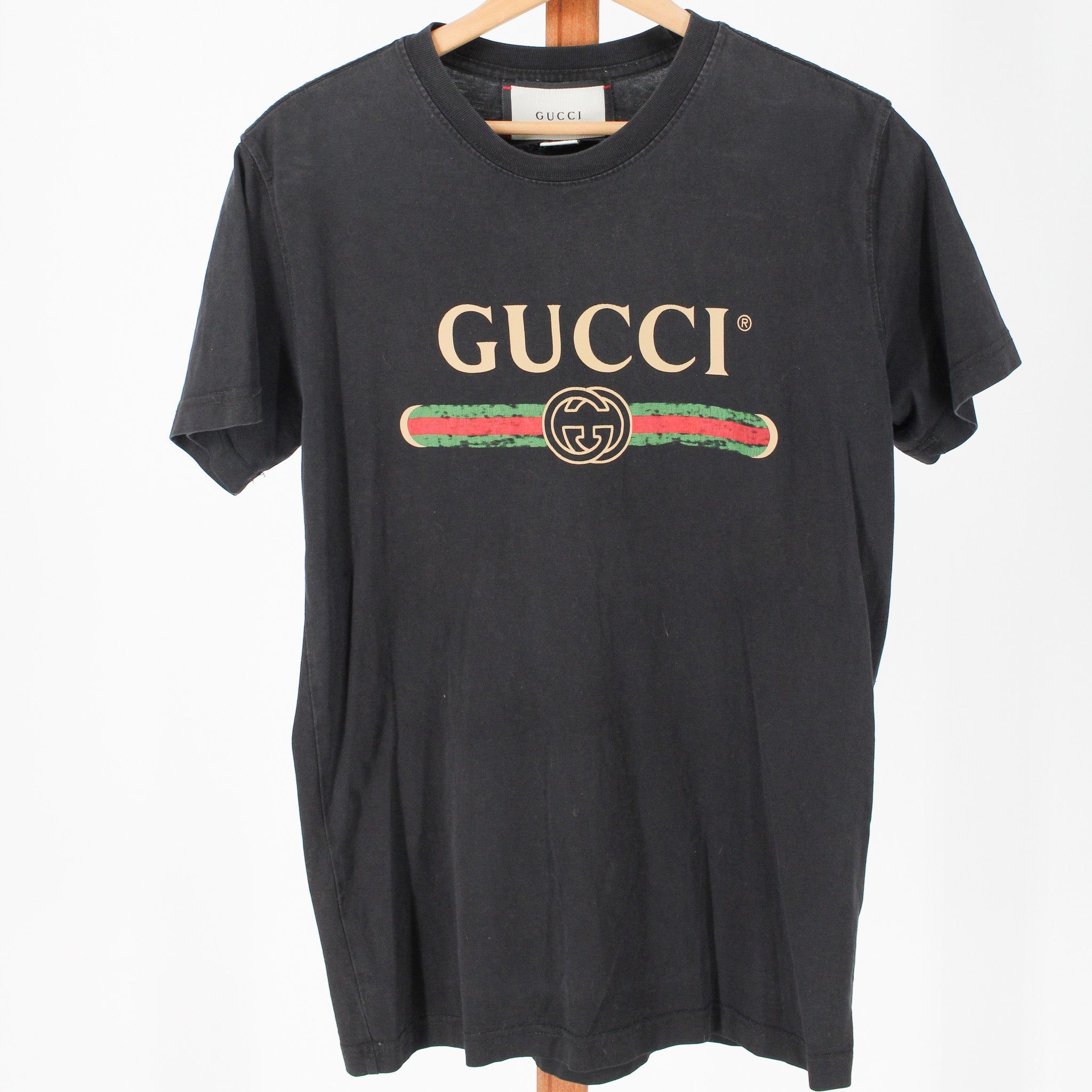gucci vintage logo washed cotton tee - front
