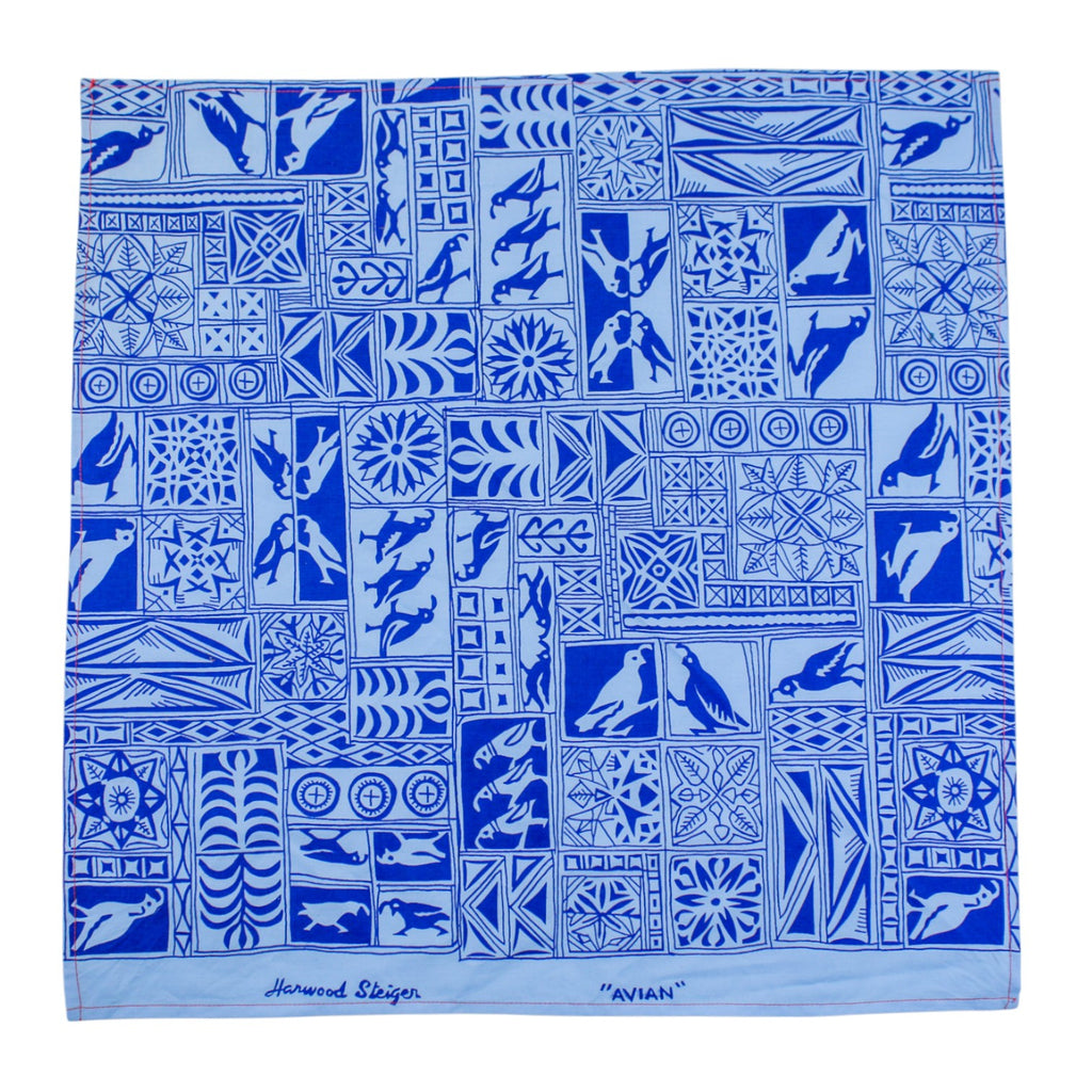 60s scarf or bandana – 'the avian' small-batch 60s harwood steiger print