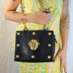 90s RARE gianni versace medusa chain shoulder bag