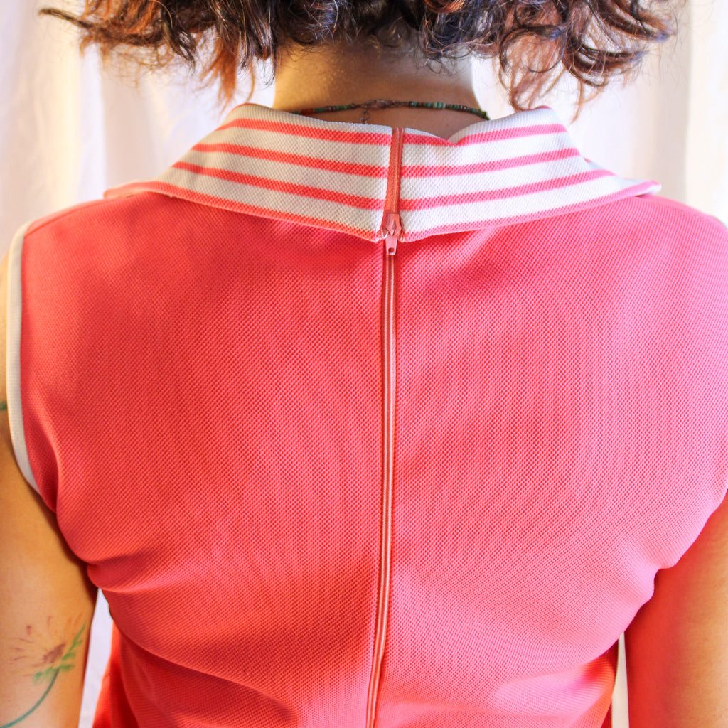 70s chemise lacoste pink pique tennis dress image 2