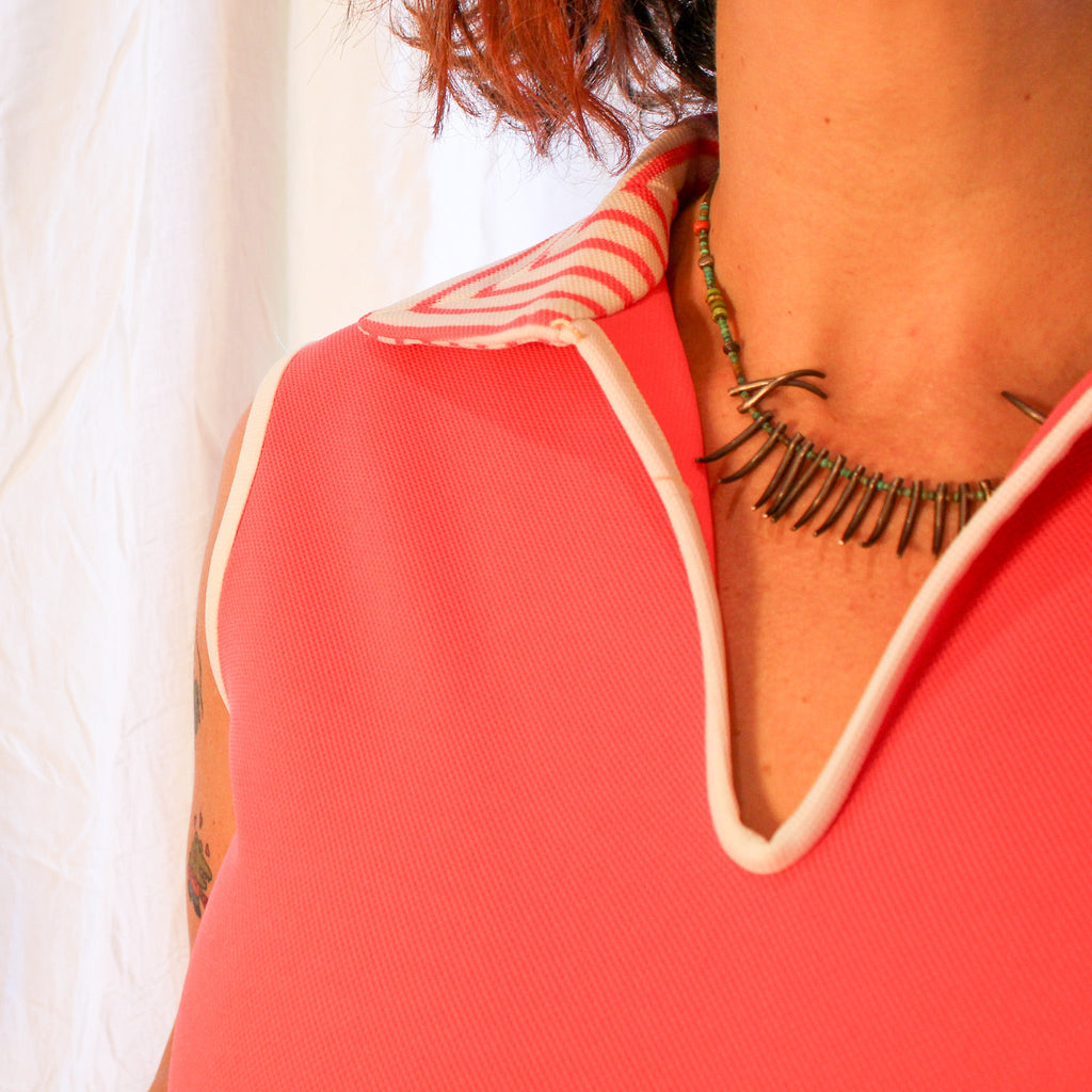 70s chemise lacoste pink pique tennis dress image 6