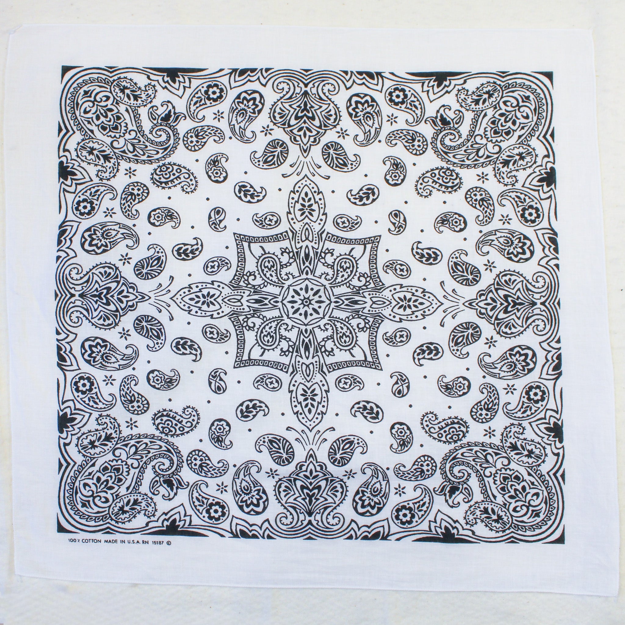 Corner logo / text detail of bandana