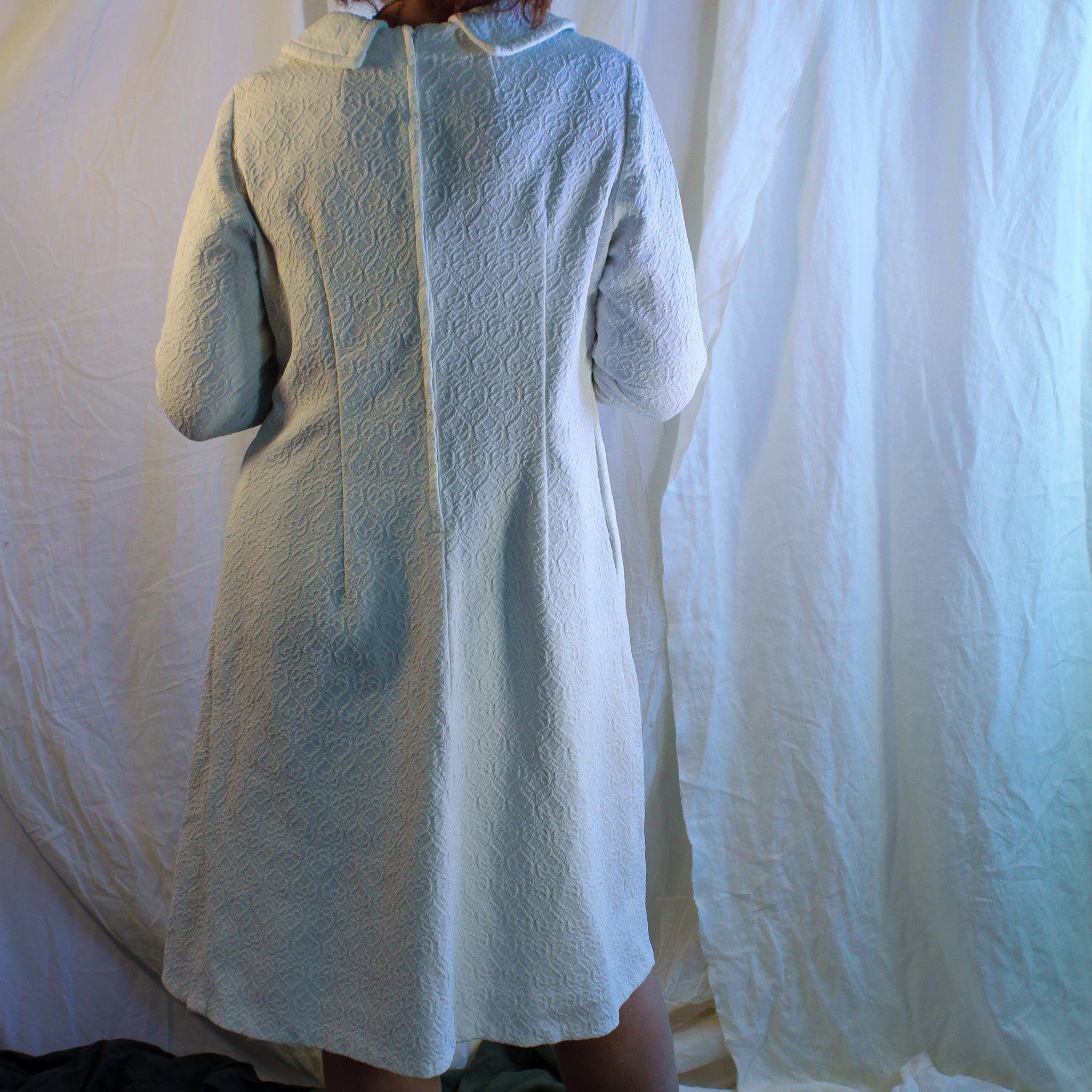 60s white clown collar mod dress