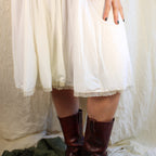 Saks Fifth Avenue ivory lace yoke nylon robe