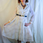 late 70s japanese deloge floral chiffon dress - image 3