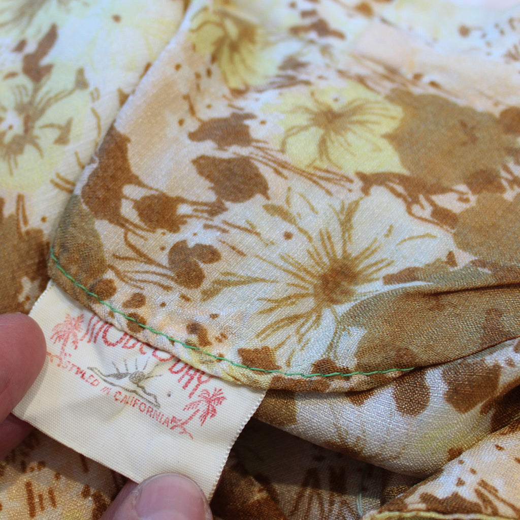 70s yellow floral mode o’day california shirtdress, image 4