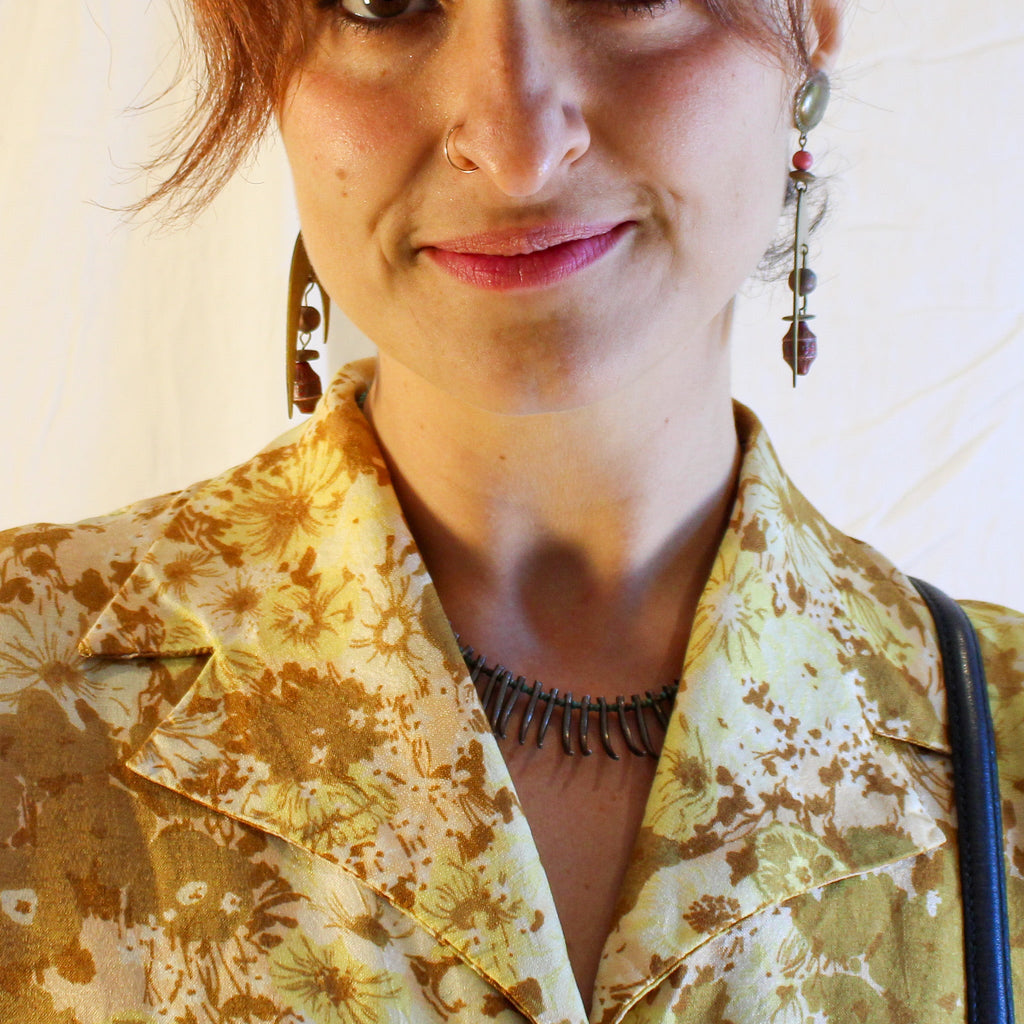 70s yellow floral mode o’day california shirtdress, image 7