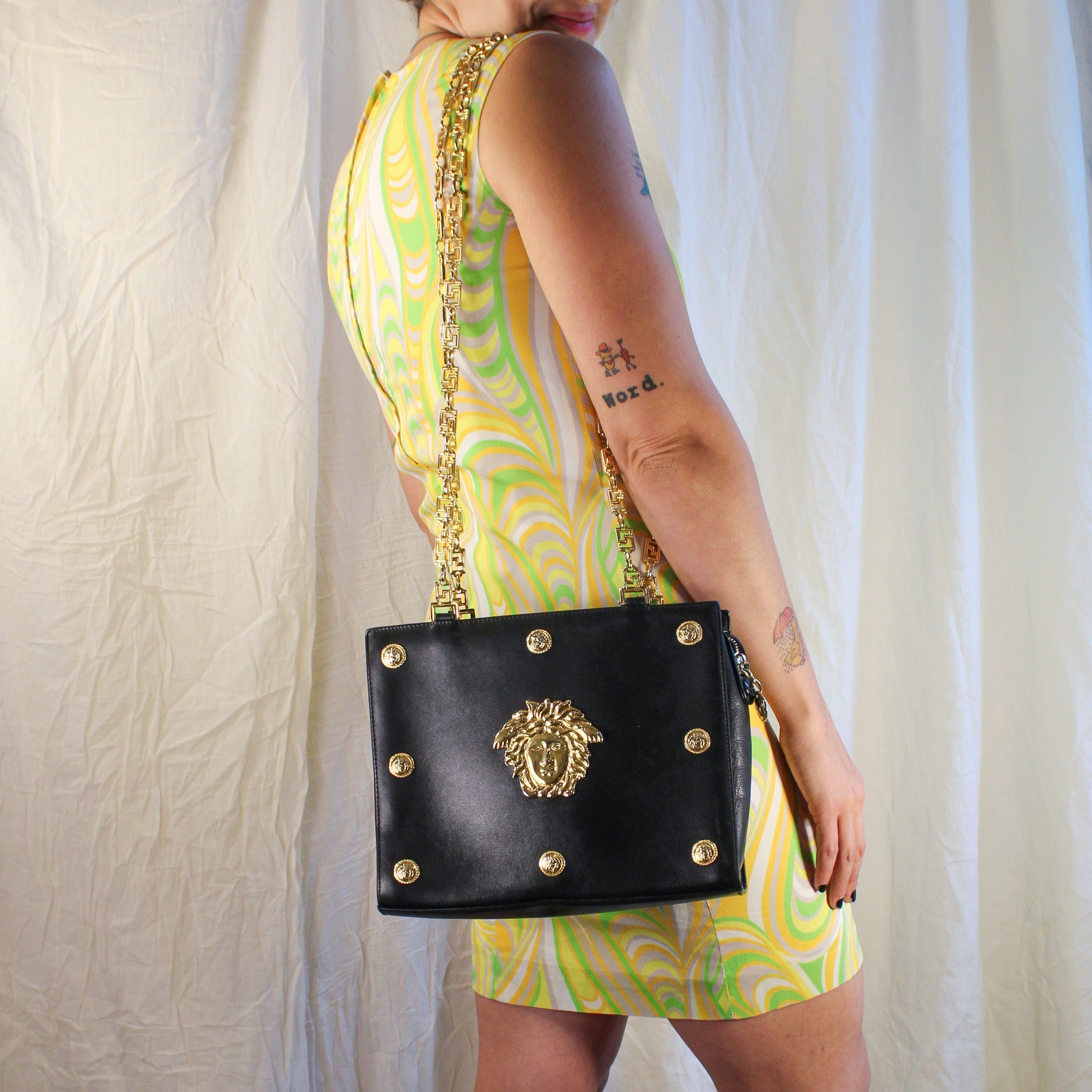 Back view of psychedelic sheath dress