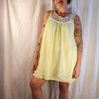 60/70s vintage yellow rosebud nightgown