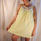 60/70s vintage yellow rosebud nightgown